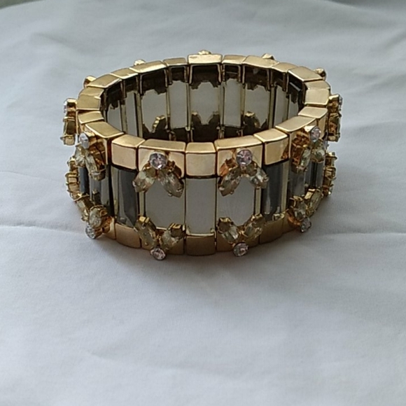 Jewelry - Stretch bracelet gold and smoke glass